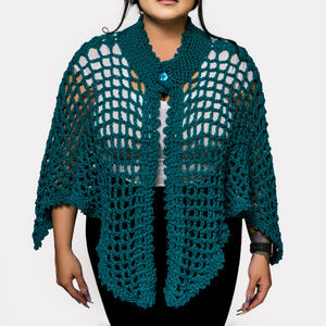 Cape, Shawl, Stole shawl, Fabulous Teal Color